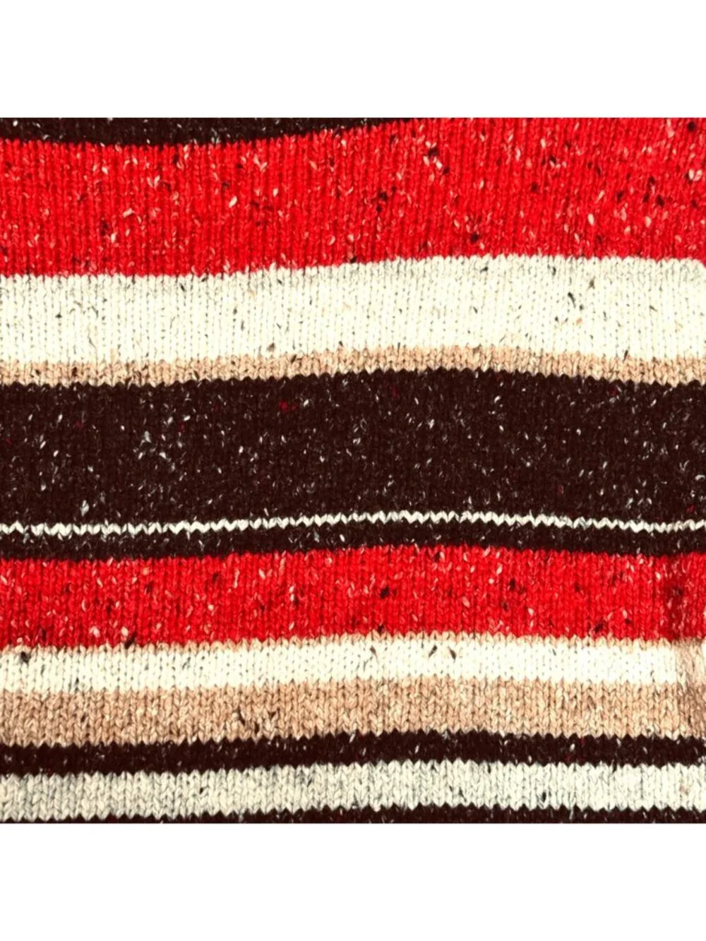 Y2K Retro Colorblocked Americana Sweater Crazy Horse Size M Blanket Stitching